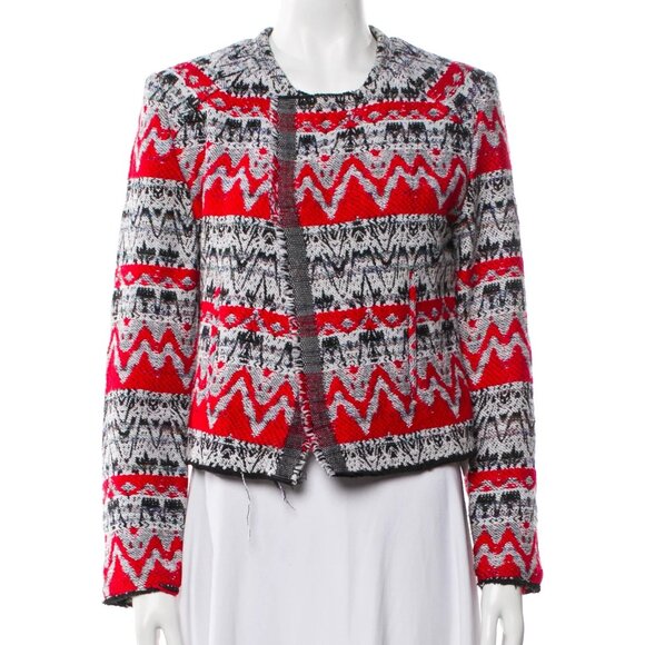 IRO Jackets & Blazers - Pre-Loved IRO Red & Black Ikat Jacket - Women's 40